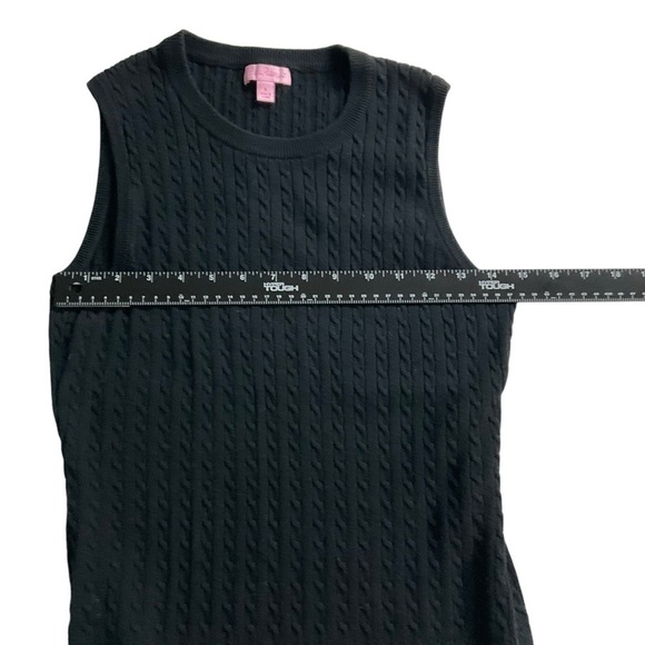 Lilly Pulitzer Black Sleeveless Crewneck Sweater Vest Size Small Cable-knit - Picture 7 of 12